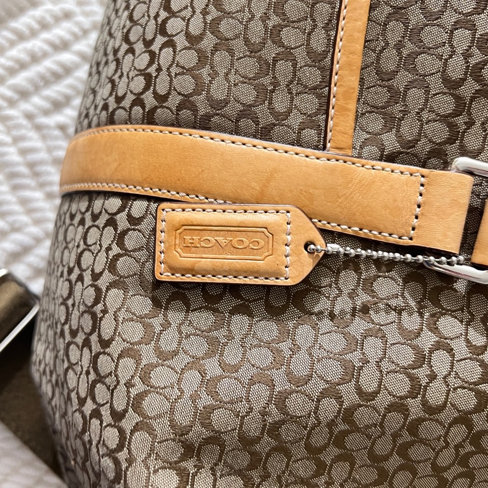 Coach Stylish Tan Leather and Brown Bag - Picture 4 of 15